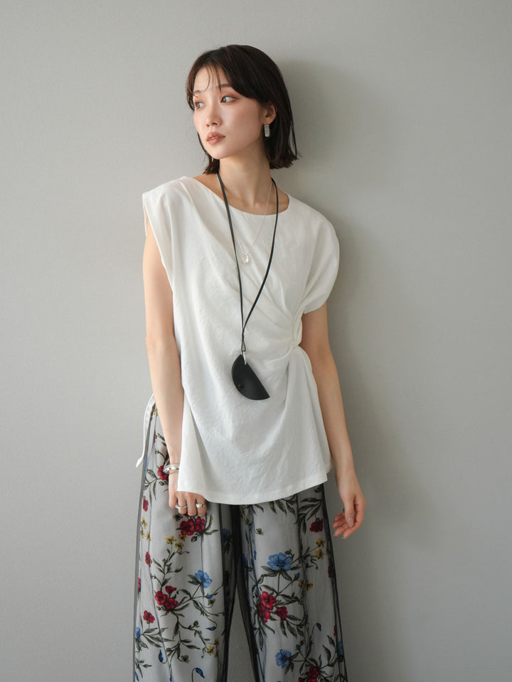 [預訂] 側扭法式上衣/象牙白