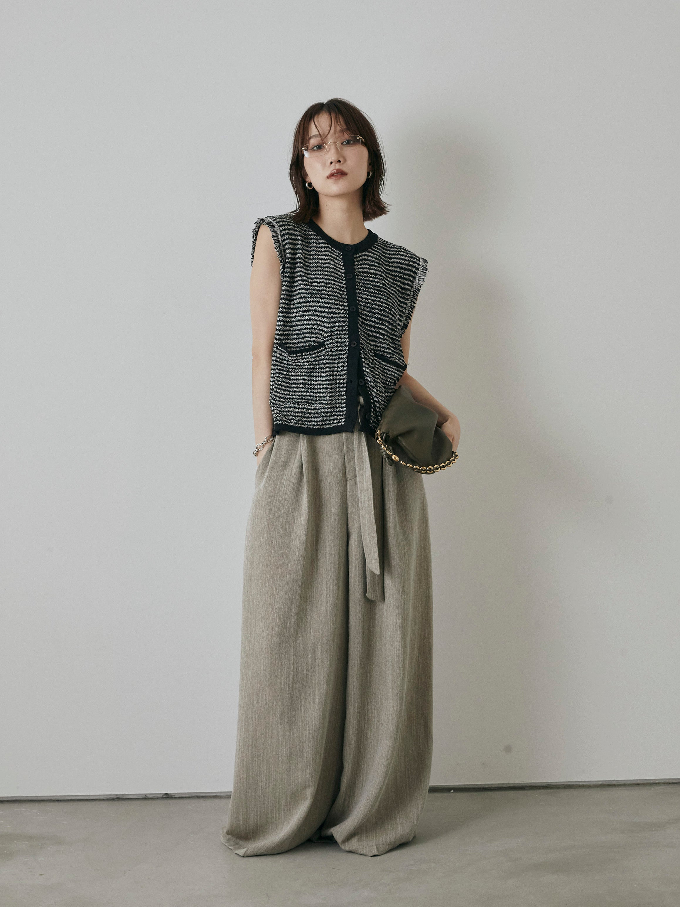 LAUD ATELIER ベージュ ワイドパンツ S