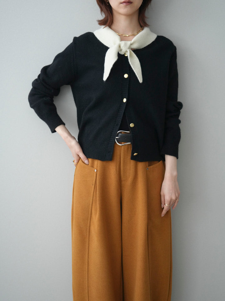 [SET]デザイン襟ニットカーディガン+デザイン襟ニットカーディガン(2set)