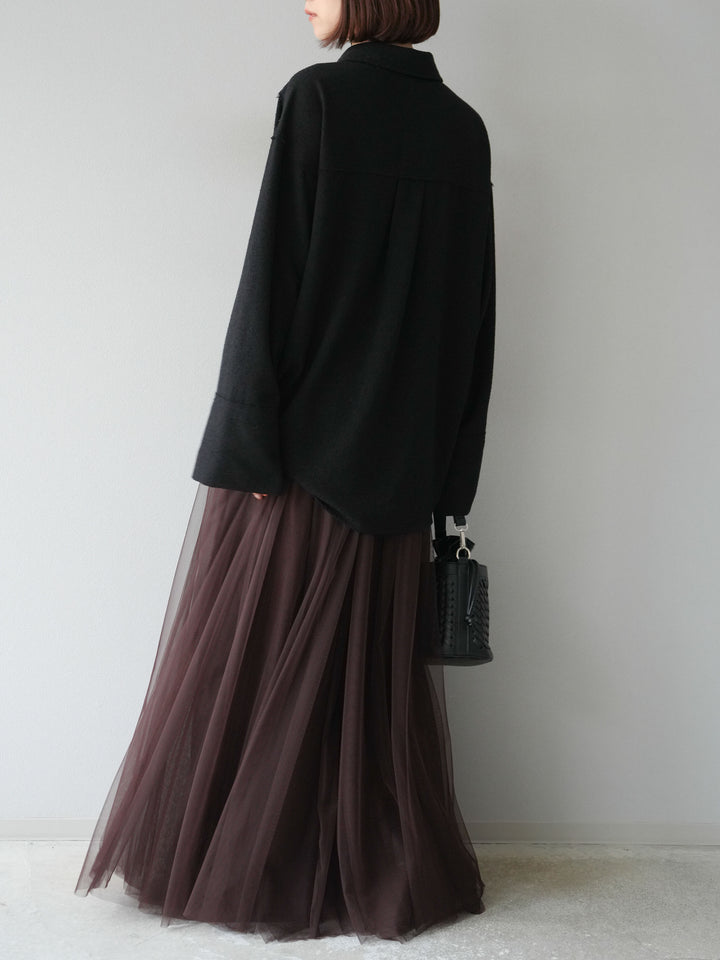 [予約]チュールボリュームスカート/ブラウン