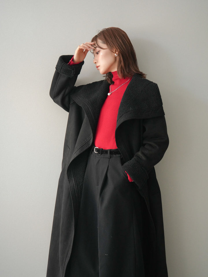 [SET]BIGカラームートンコート+選べるアクセセット(2set)