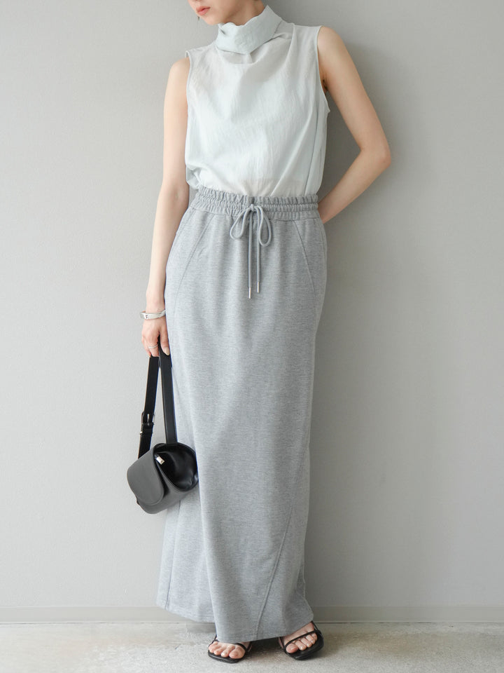 [SET] 後繫帶無袖上衣 + 運動長裙 (2set)