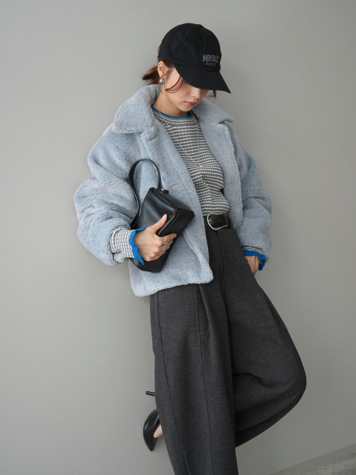 [SET]エコファーステンカラージャケット+選べるアクセセット(2set)