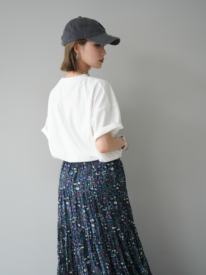 [予約]フラワーフォトビッグTシャツ/オフ2