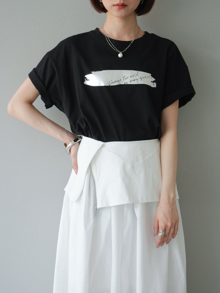 [SET]箔プリントTシャツ+箔プリントTシャツ(2set)