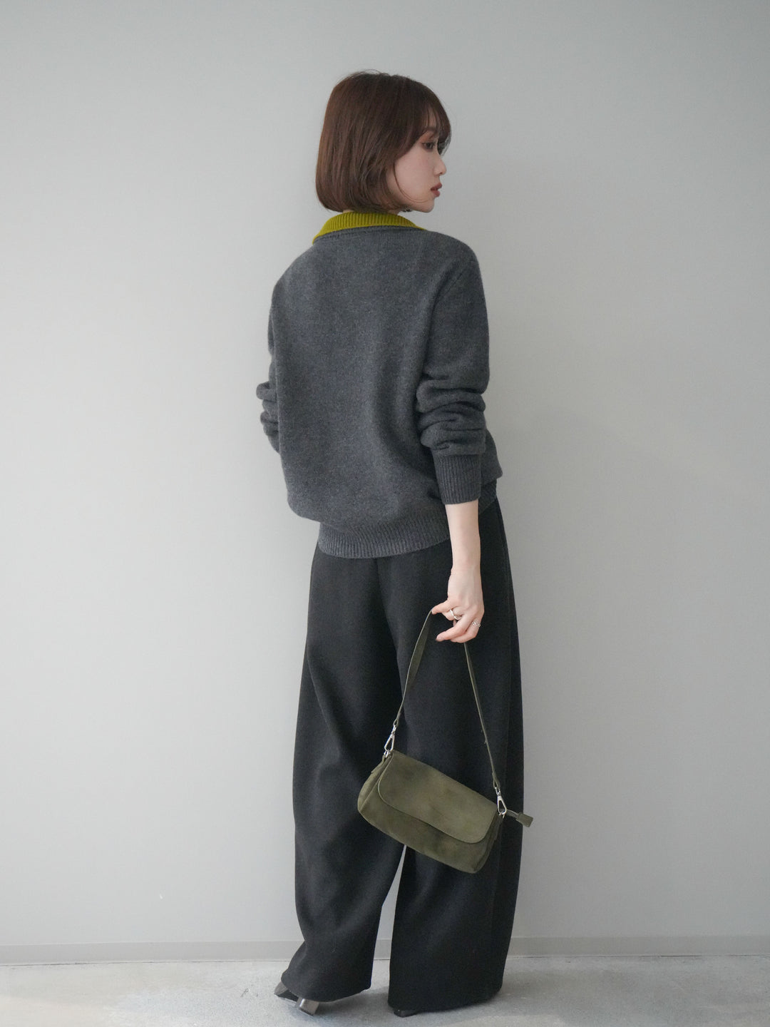 [予約]ウールタッチカーブパンツ/darkgray