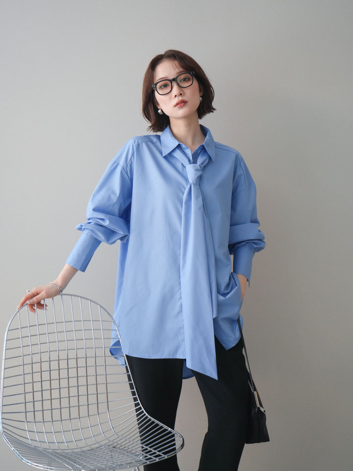 [SET]ボウタイ付オーバーシャツ+選べるアクセセット(2set)