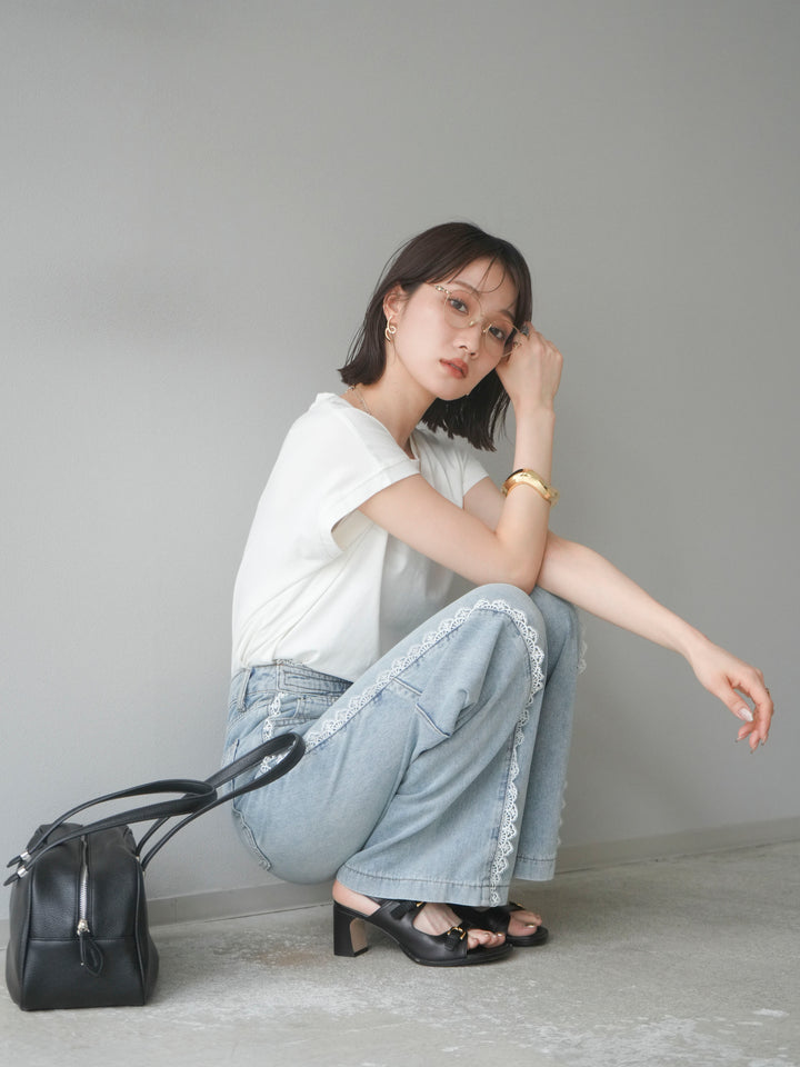 [予約]フレンチスリーブTシャツ/オフホワイト　　