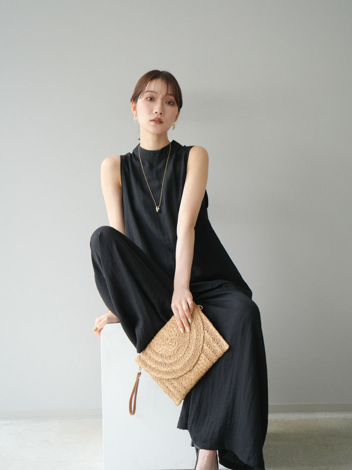 [SET]ホルターネックバックスリットブラウス＆スーパーワイドパンツSET UP(2set)