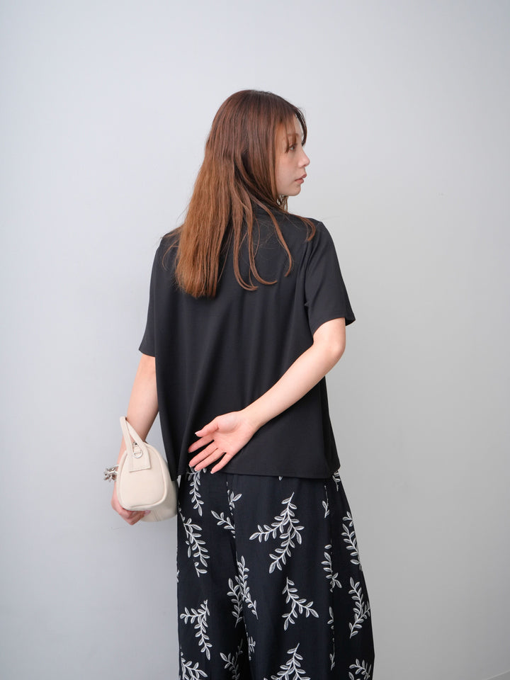 [SET]ラッフルドッキングTEE+リーフプリントタックワイドパンツ(2set)