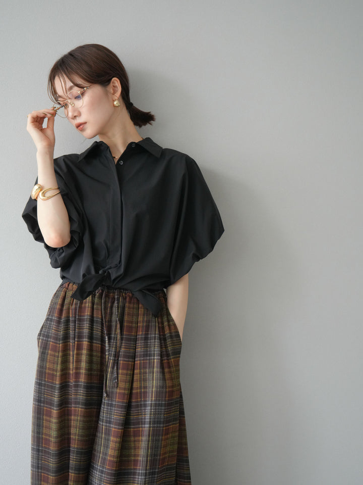 [予約]ICE TOUCHパフスリーブシャツ/ブラック