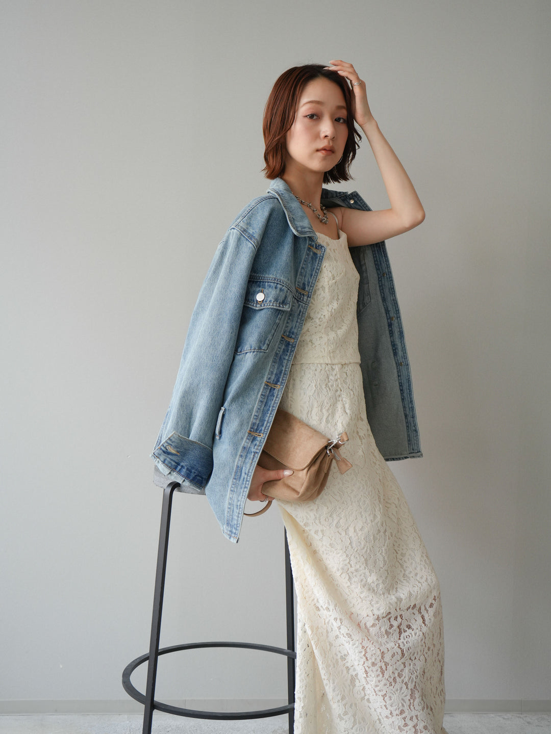 [SET]フルレースキャミ＆IラインスカートSET UP