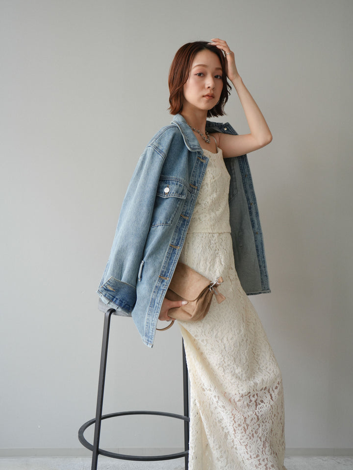 [SET]フルレースキャミ＆IラインスカートSET UP