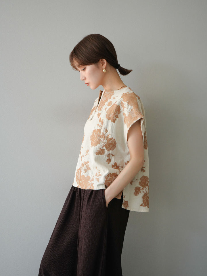 [予約]ジャガードZIPプルオーバー/ベージュ