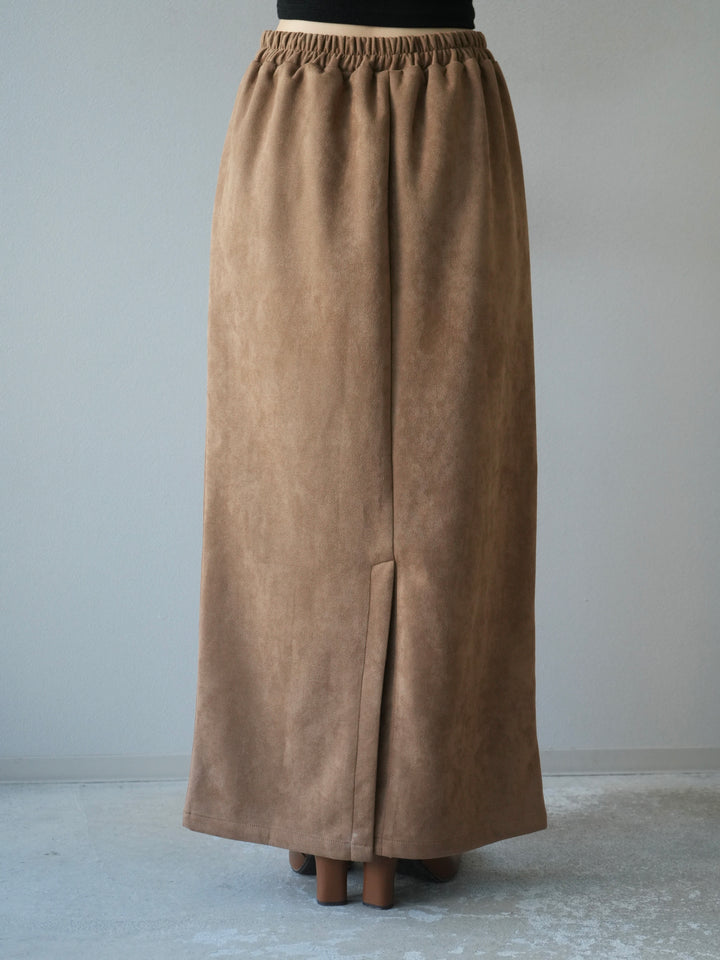 [予約]スエードタイトスカート/キャメル