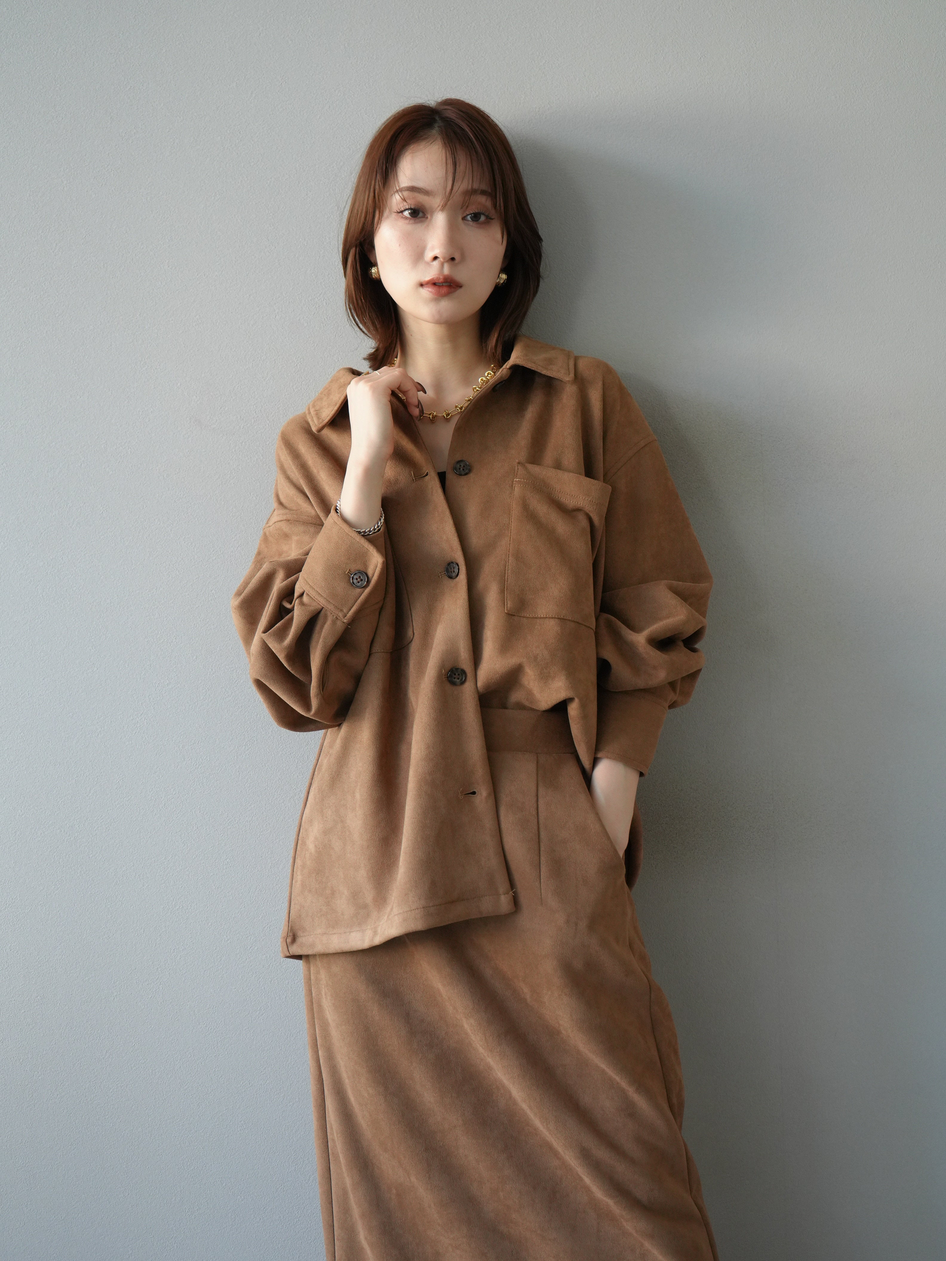 SET]スエードシャツジャケット+スエードシャツジャケット(2set) – Lumier