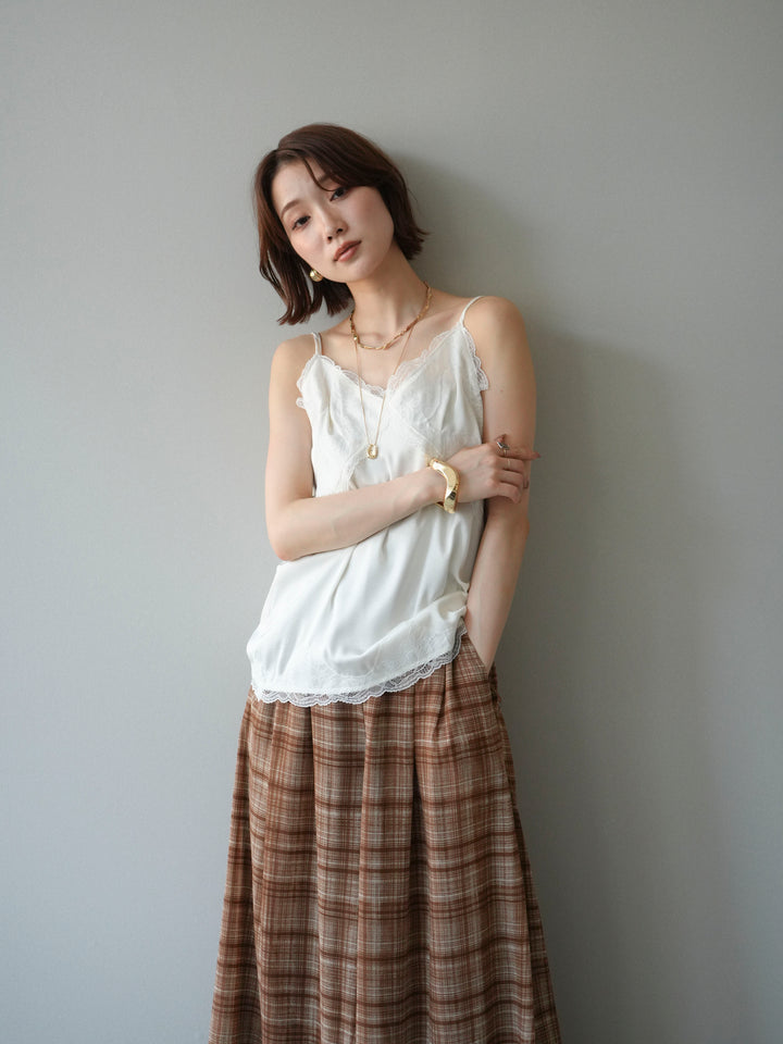 [予約]レーストリムキャミソール/ivory