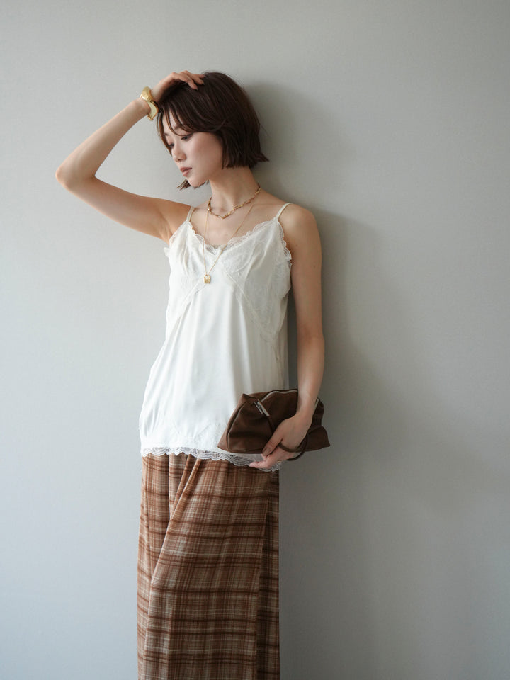 [予約]レーストリムキャミソール/ivory