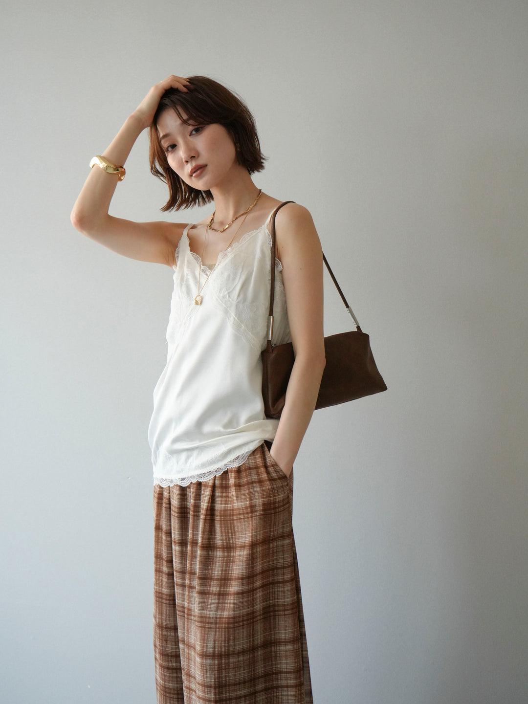 [予約]レーストリムキャミソール/ivory