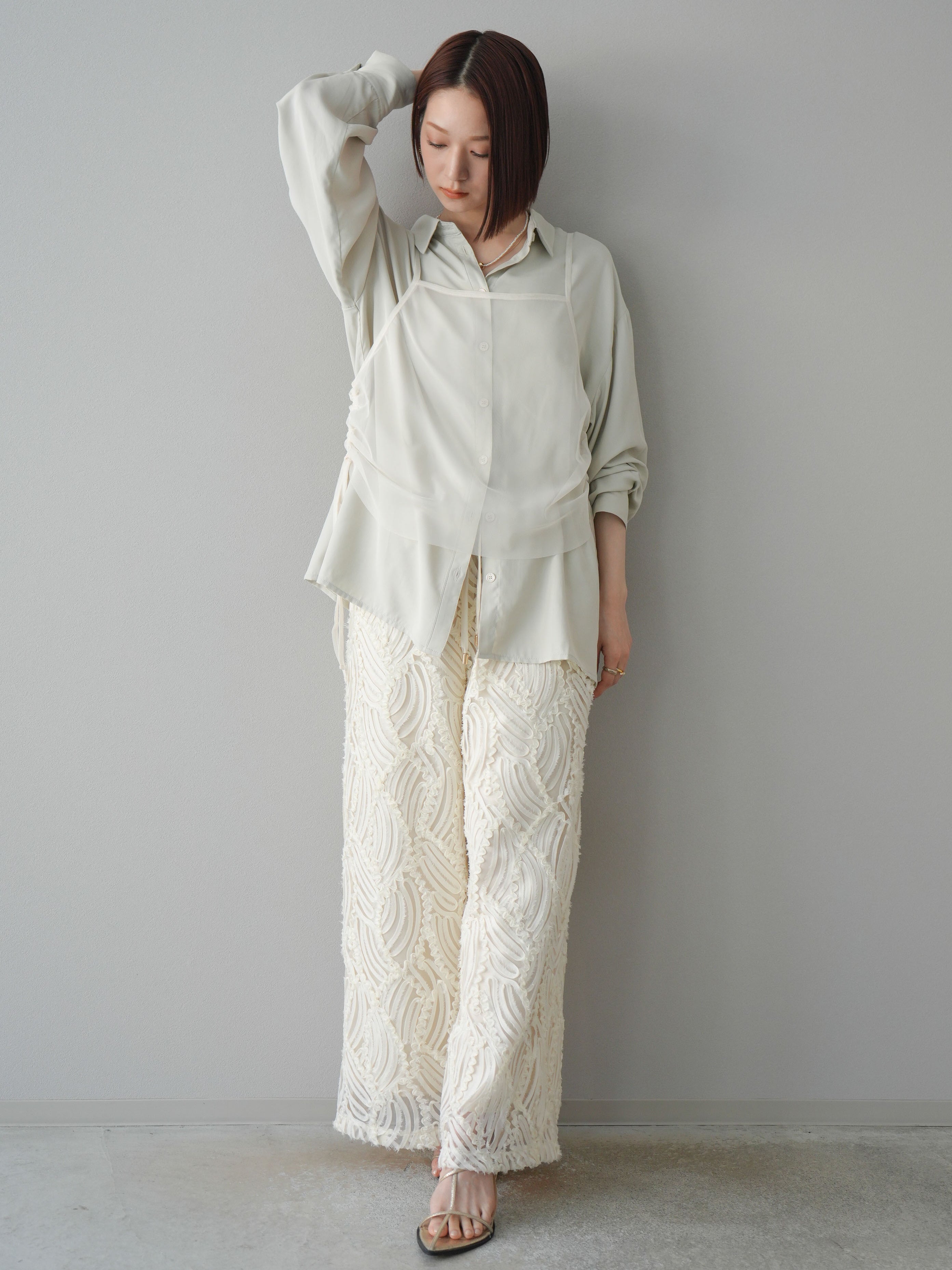 KBFシアージャガードワイドパンツ☆新品 KBF（ケイビーエフ）の「シアージャガードワイドパンツ（その他パンツ