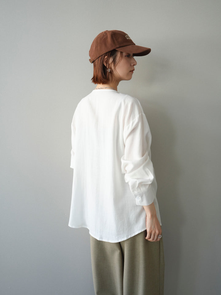 [予約]レースフロントリボンブラウス/white