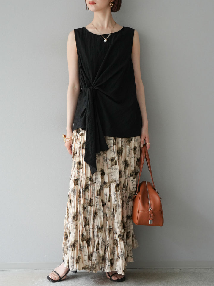 [SET]フラワーワッシャーロングスカート+フラワーワッシャーロングスカート(2set)