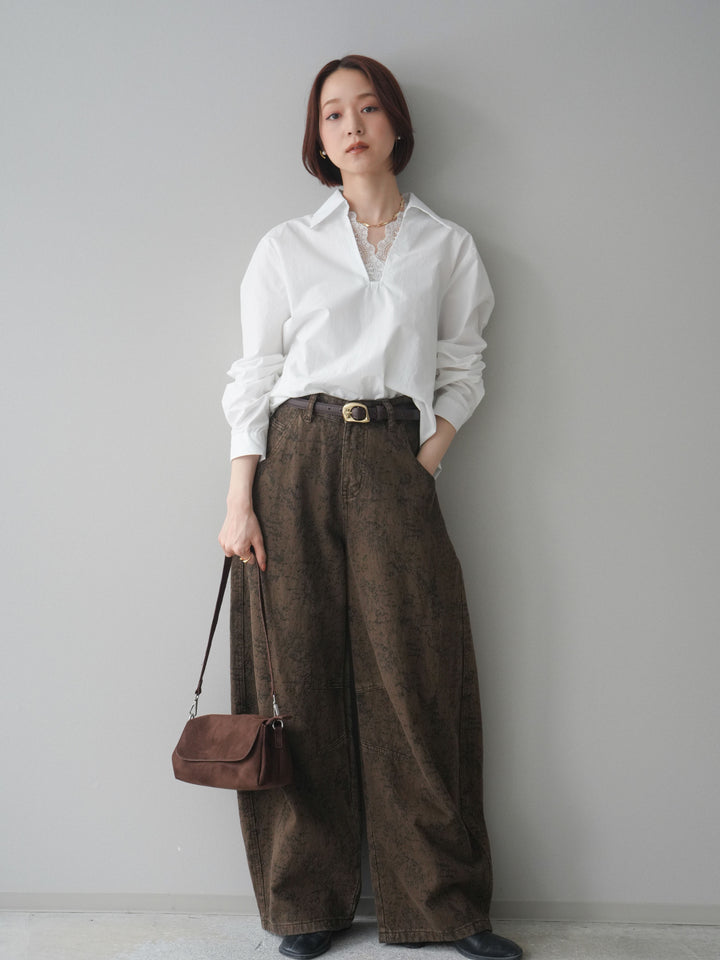 [SET]ジャガードカーブデニムパンツ+ジャガードカーブデニムパンツ(2set)