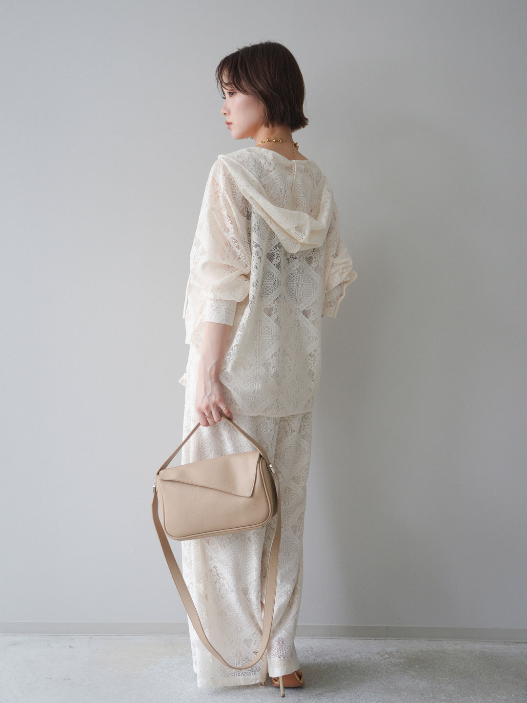 [予約]シアーレースイージーパンツ/ivory