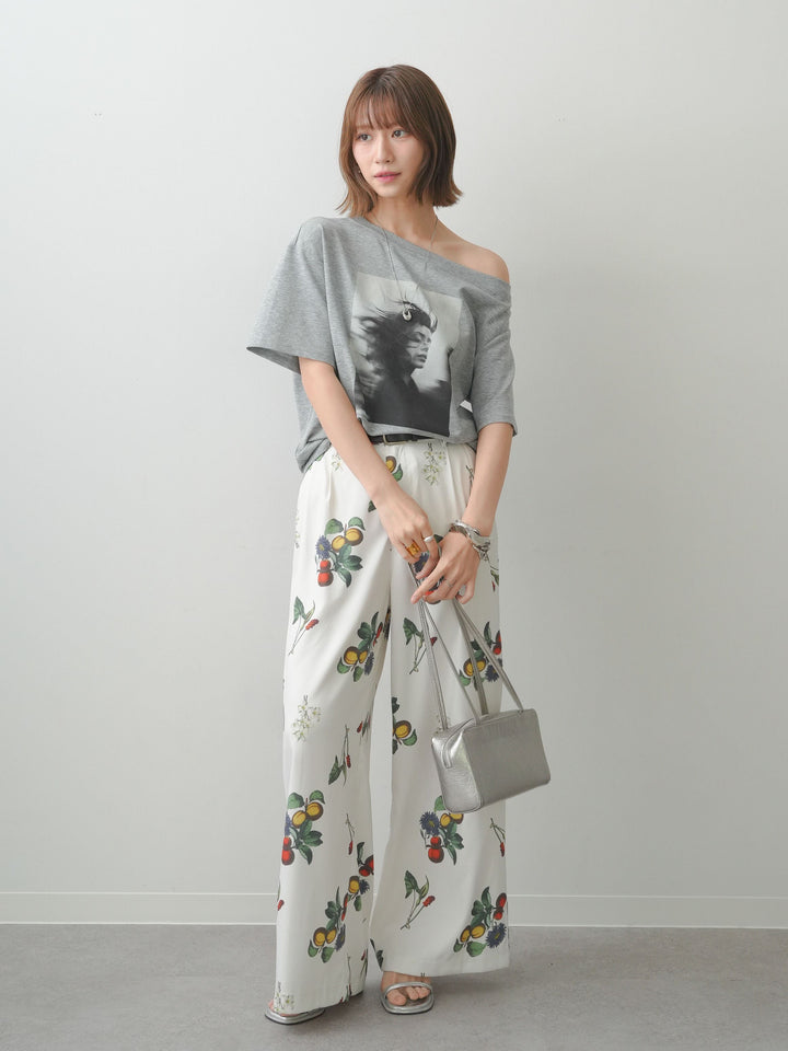 [SET]ボタニカルプリントタックパンツ+ボタニカルプリントタックパンツ(2set)
