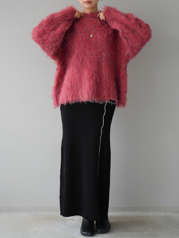 [予約]ブークレシャギーニットプルオーバー/レッド