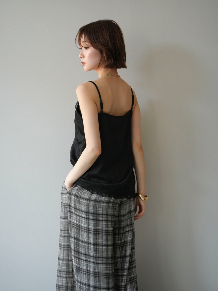 [予約]レーストリムキャミソール/black