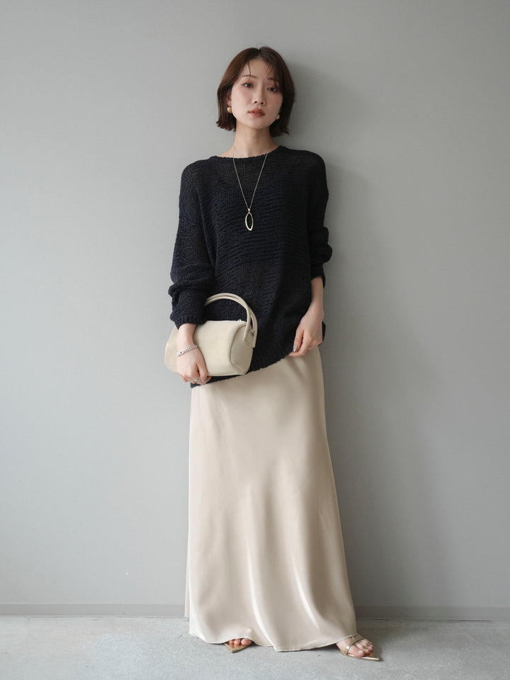 [予約]ドレープサテンスカート /yellow