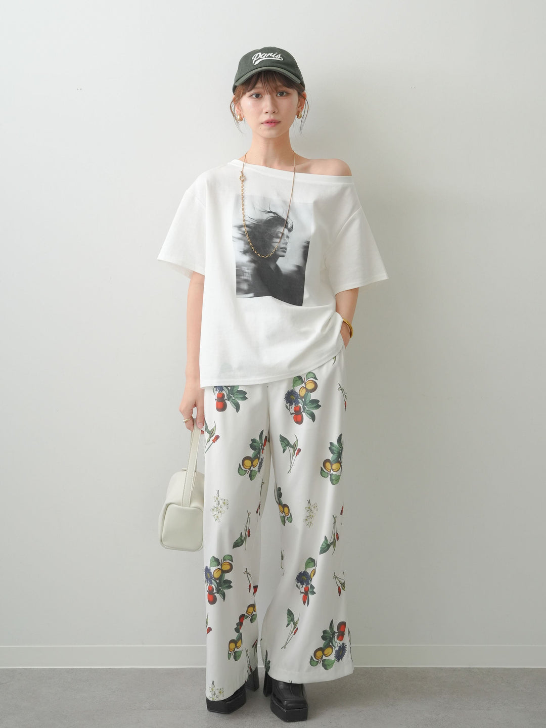 [SET]ボタニカルプリントタックパンツ+ボタニカルプリントタックパンツ(2set)
