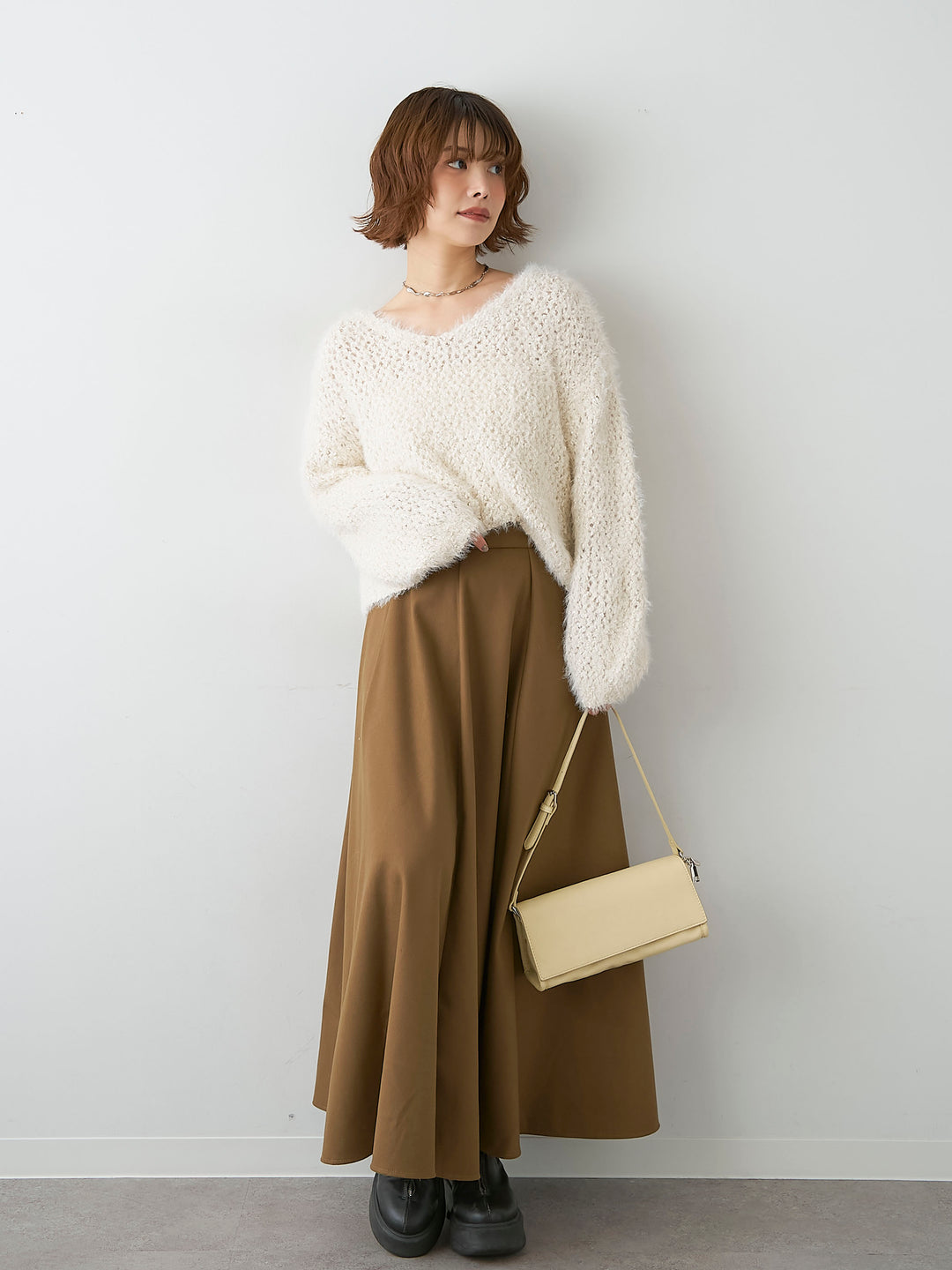 [予約]ドラマティックフレアスカート/beige