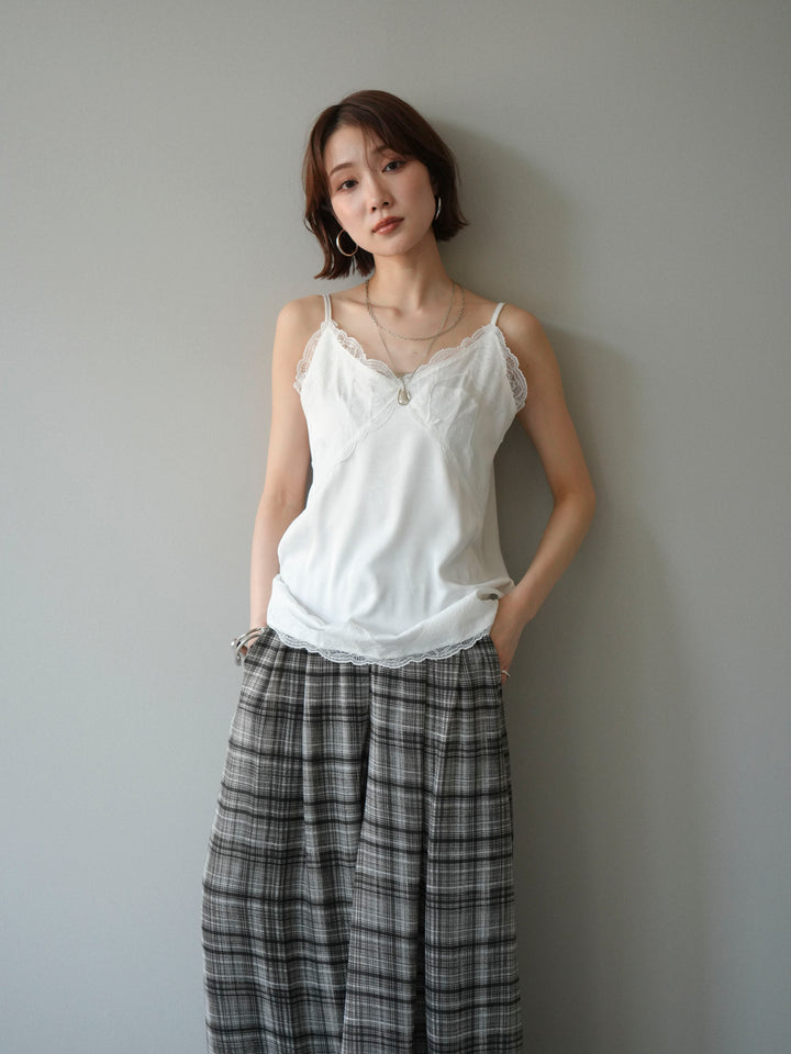 [予約]レーストリムキャミソール/white