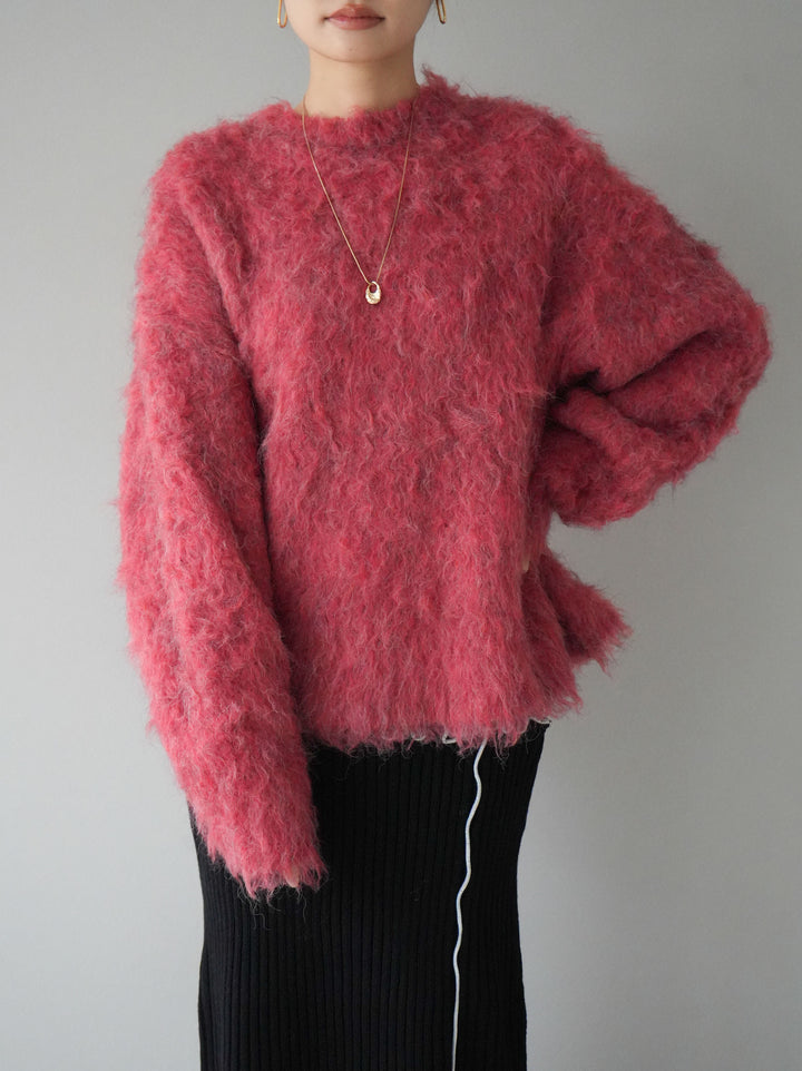 [予約]ブークレシャギーニットプルオーバー/レッド