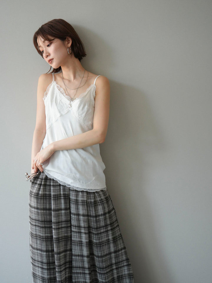 [予約]レーストリムキャミソール/white