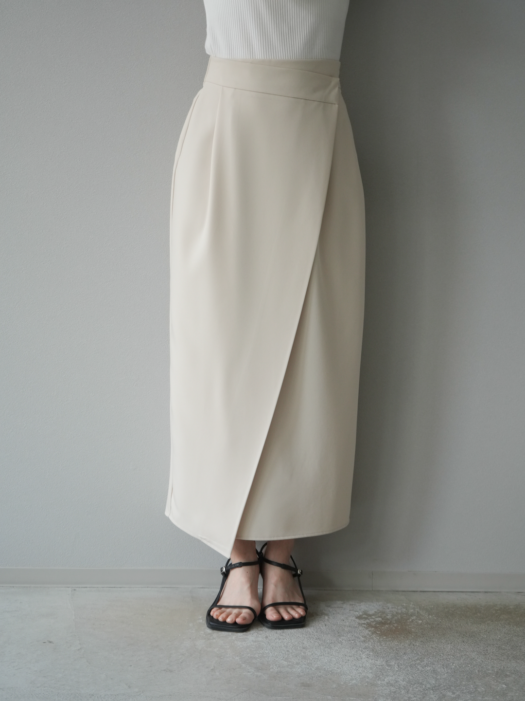 [予約]ツイルラップナロースカート/アイボリー S