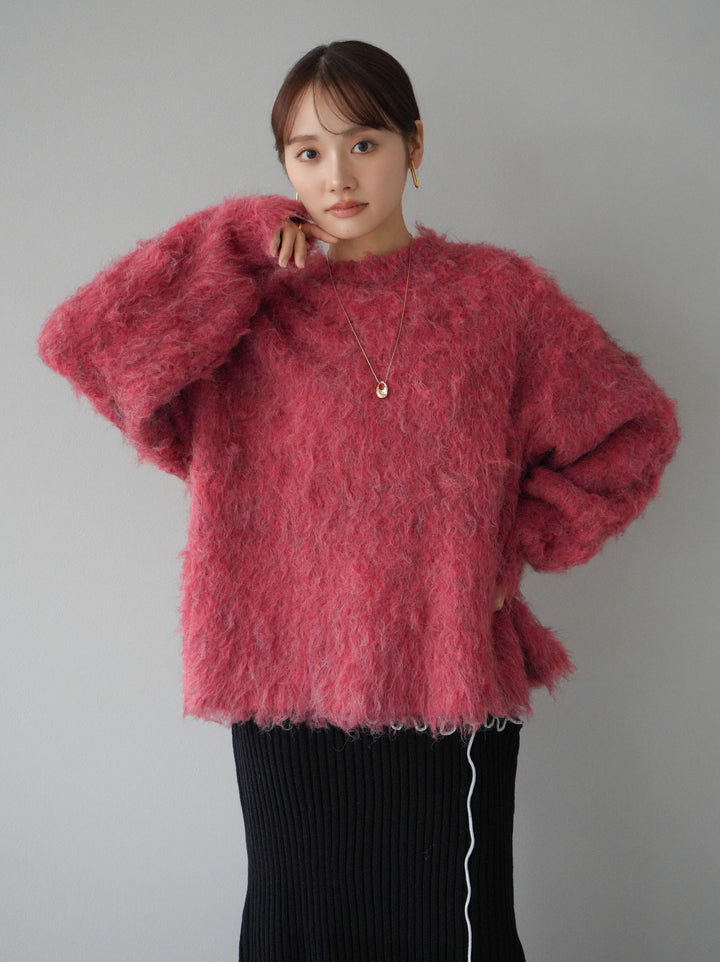 [予約]ブークレシャギーニットプルオーバー/レッド