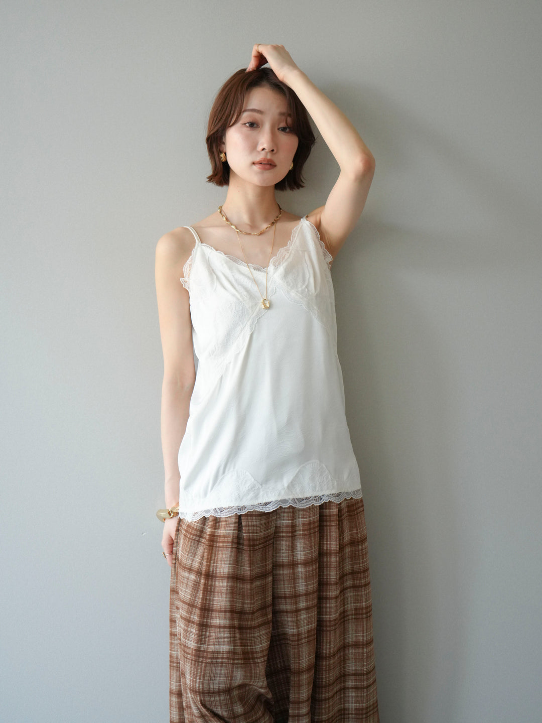 [予約]レーストリムキャミソール/ivory