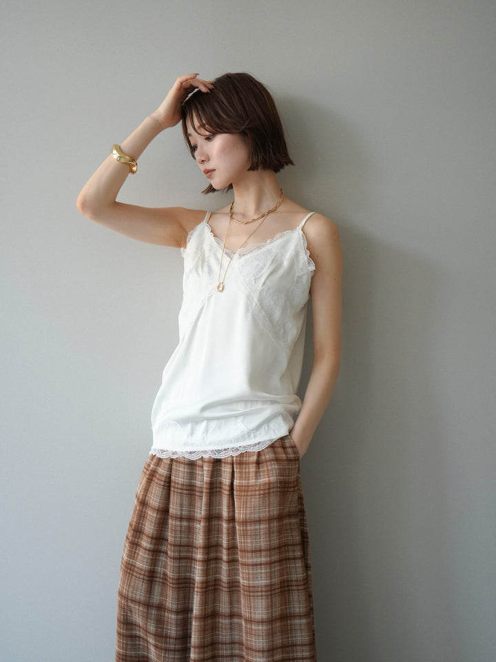 [予約]レーストリムキャミソール/ivory