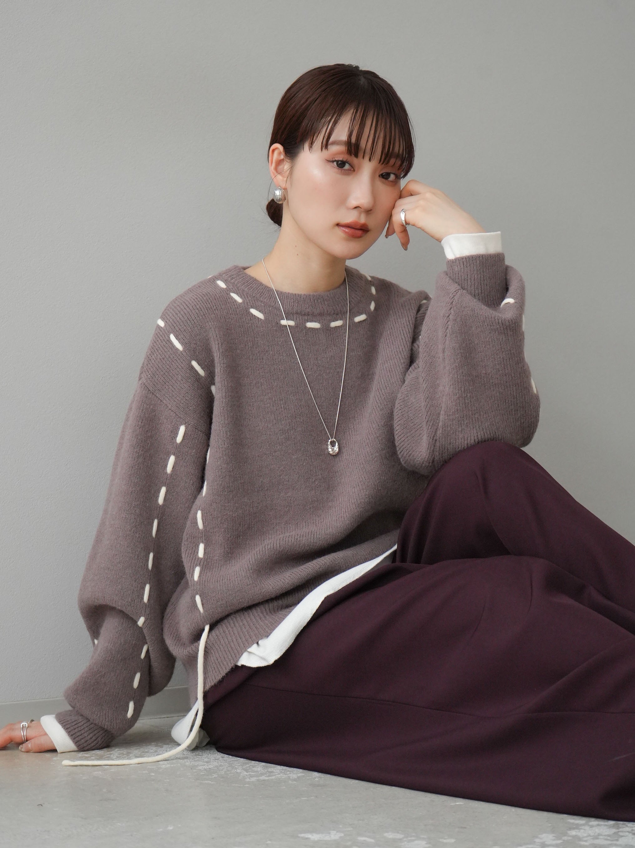 み*@様 REFLEM オーバーステッチデザインブロークンニット タグ付き新品未 み*@様 REFLEM オーバーステッチデザインブロークンニット タグ付き