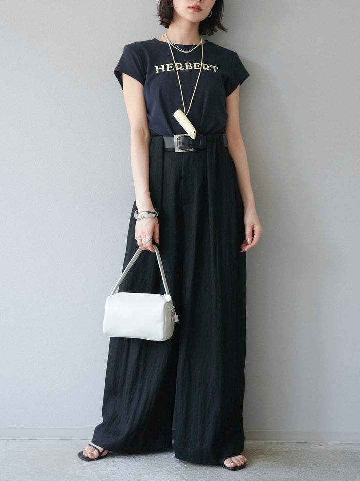 【預購】寬褲配大皮帶/黑色