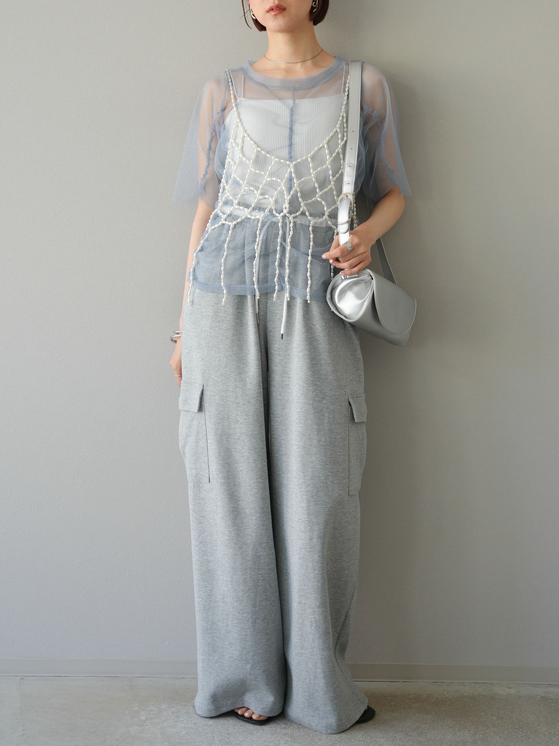 予約]ウエストラインサイドポケットスウェットパンツ/グレー – Lumier