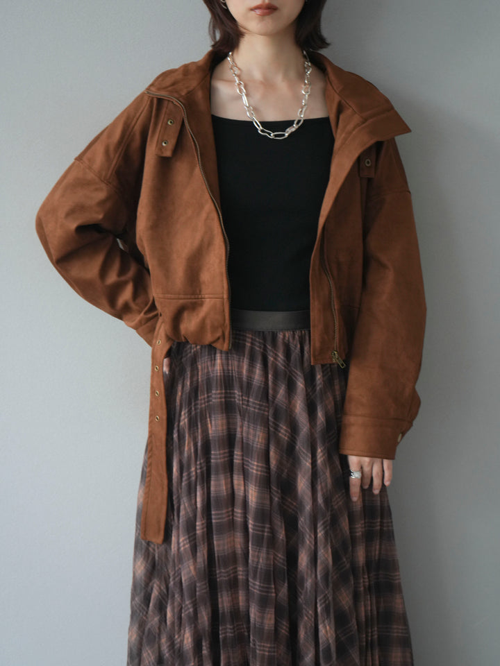 [予約]スエードバルーンショートブルゾン/camel