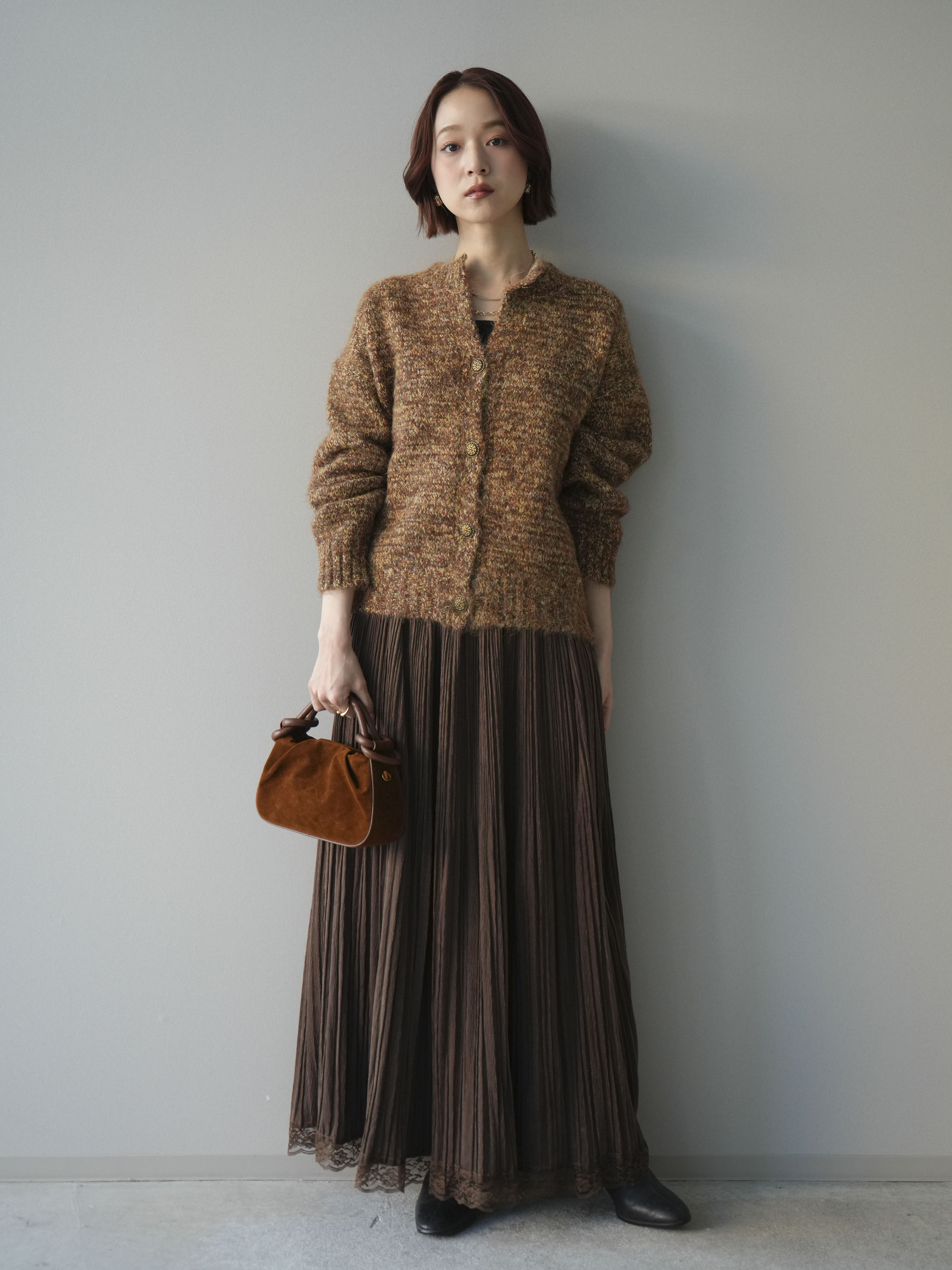 【美品✨ヨンアさん着用】Drawer ウールカシミヤリブニット S キャメル 石井亜美さんコラボ】アンサンブルラメニットセット