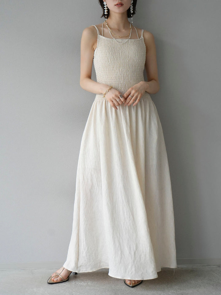 [Pre-order] Gathered camisole dress/ivory