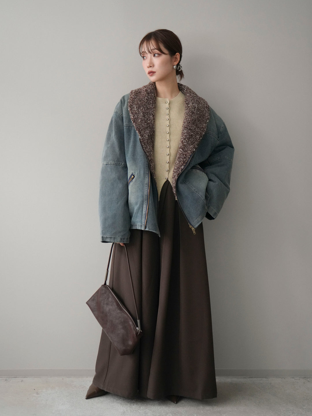 [予約]ミックスボアデニムジャケット/blue