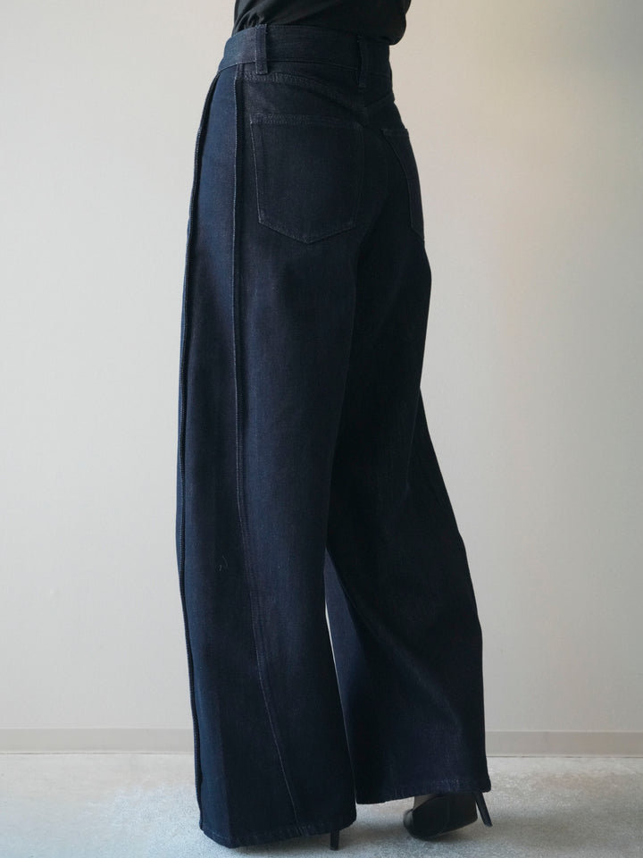 [予約]バレルレッグデニムパンツ/navy