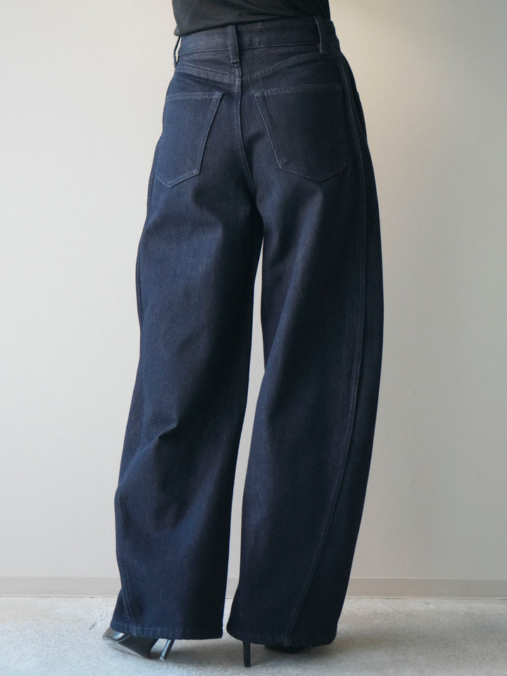 [予約]バレルレッグデニムパンツ/navy